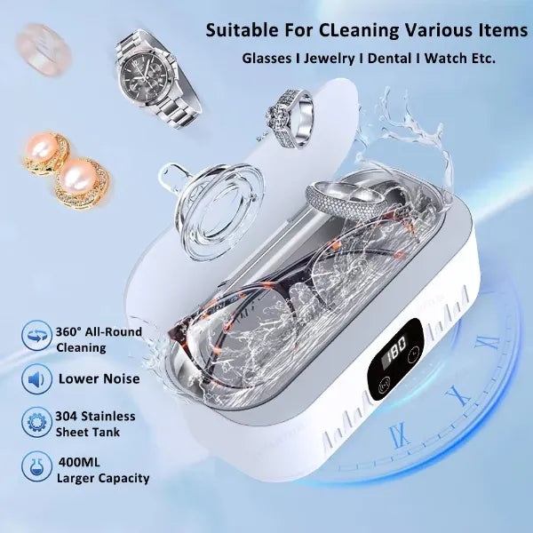 H2 EyeCl Ultrasonic Eyeglass Cleaner US8390