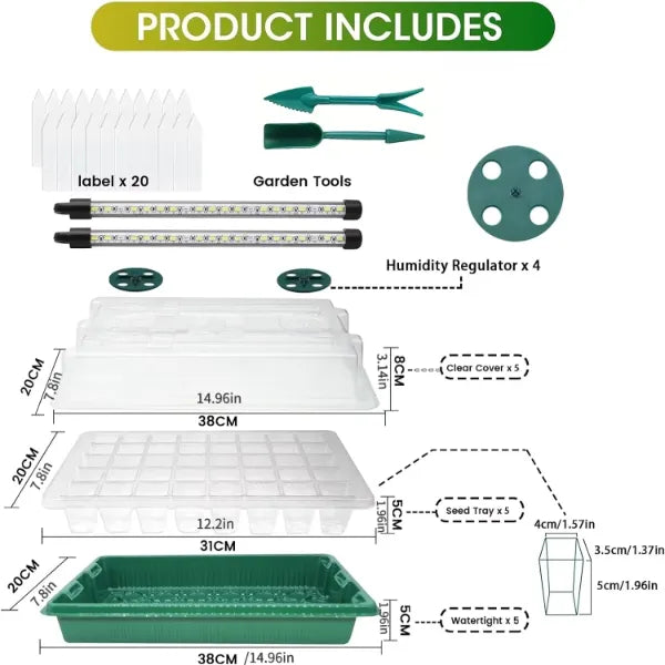 SproutLab Seed Starter Trays with Grow Lights