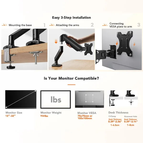 HemiArms Single Monitor Arms US01